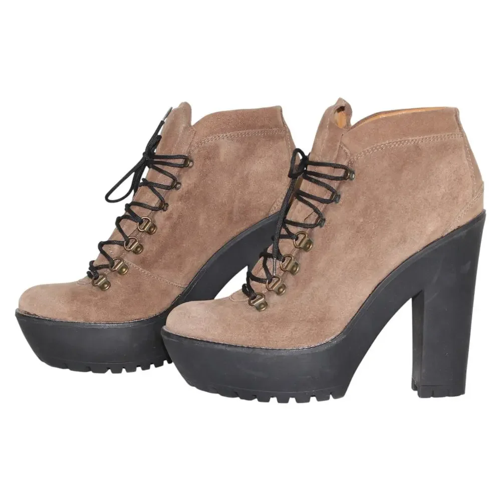 POLO Ralph Lauren Helene‎ Suede Platform Ankle Booties 39 B US 9